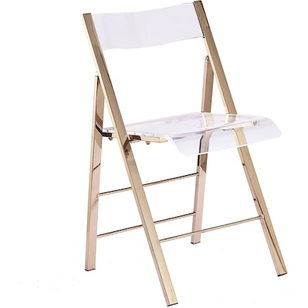 Isl Furnishings Kasper Flex Luxury Modern Folding Chairs Acrylic Lucite New Gold CH43DC-1PK-AR01-PC11